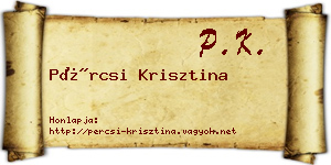 Pércsi Krisztina névjegykártya