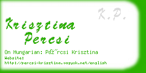 krisztina percsi business card